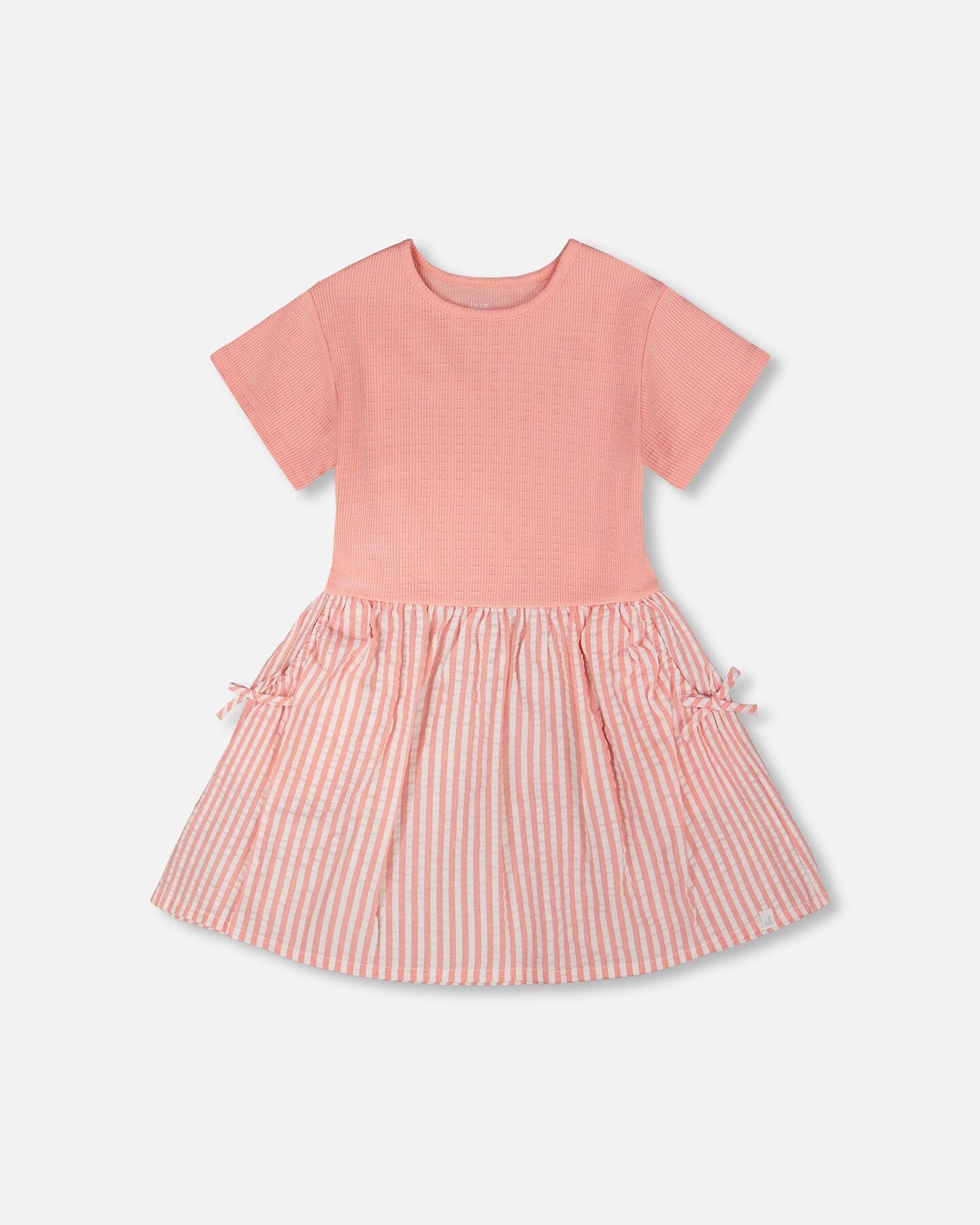 Bi-Material Dress Peach Pink - H30YG86_06160