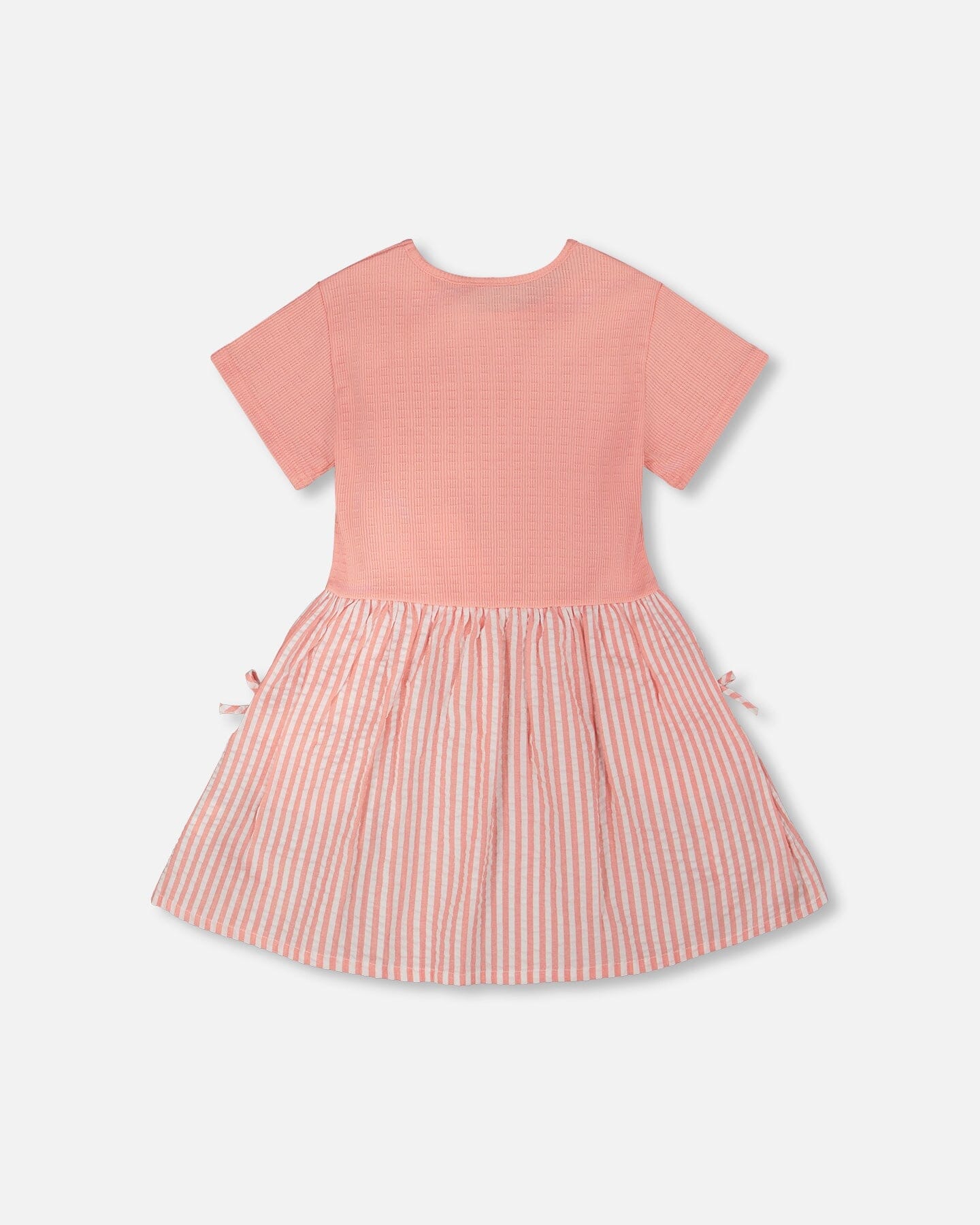 Bi-Material Dress Peach Pink - H30YG86_06160