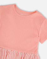 Bi-Material Dress Peach Pink - H30YG86_06160