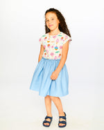Bi-Material Dress White Candy Print - H30YG87_3H175