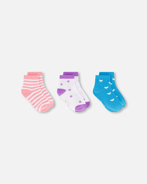 Socks (3 Pairs) Striped Pink - H30YGS_3H206