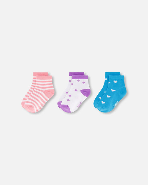 Socks (3 Pairs) Striped Pink - H30YGS_3H206