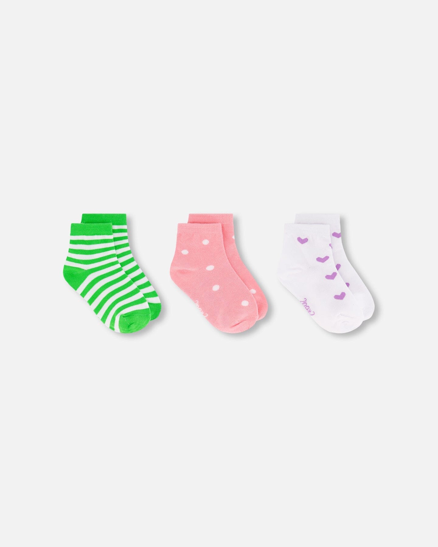 Socks (3 Pairs) Striped Green - Deux par Deux USA