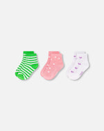 Socks (3 Pairs) Striped Green - H30YGS_3H208