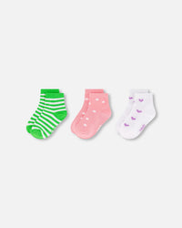 Socks (3 Pairs) Striped Green - H30YGS_3H208