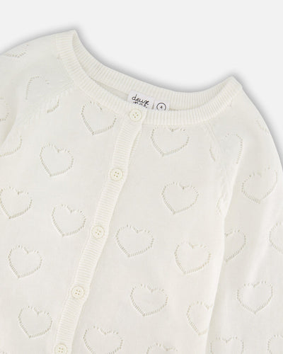 Pointelle Knit Cardigan Off-White - H30YGT30_01010