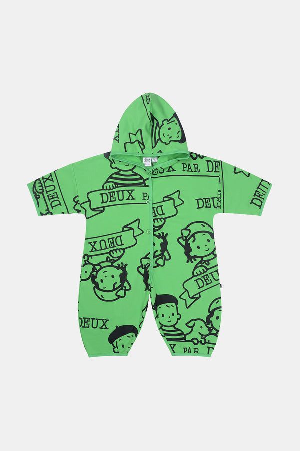 40Th Anniversary Printed Jersey One-Piece Green