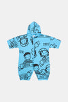 40Th Anniversary Printed Jersey One-Piece Sky Blue