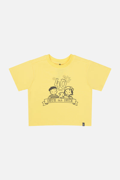 40. Jubiläums-Grafik-T-Shirt Honiggelb