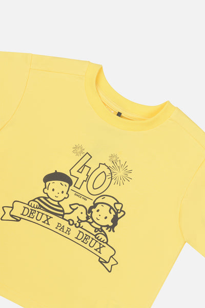 40. Jubiläums-Grafik-T-Shirt Honiggelb