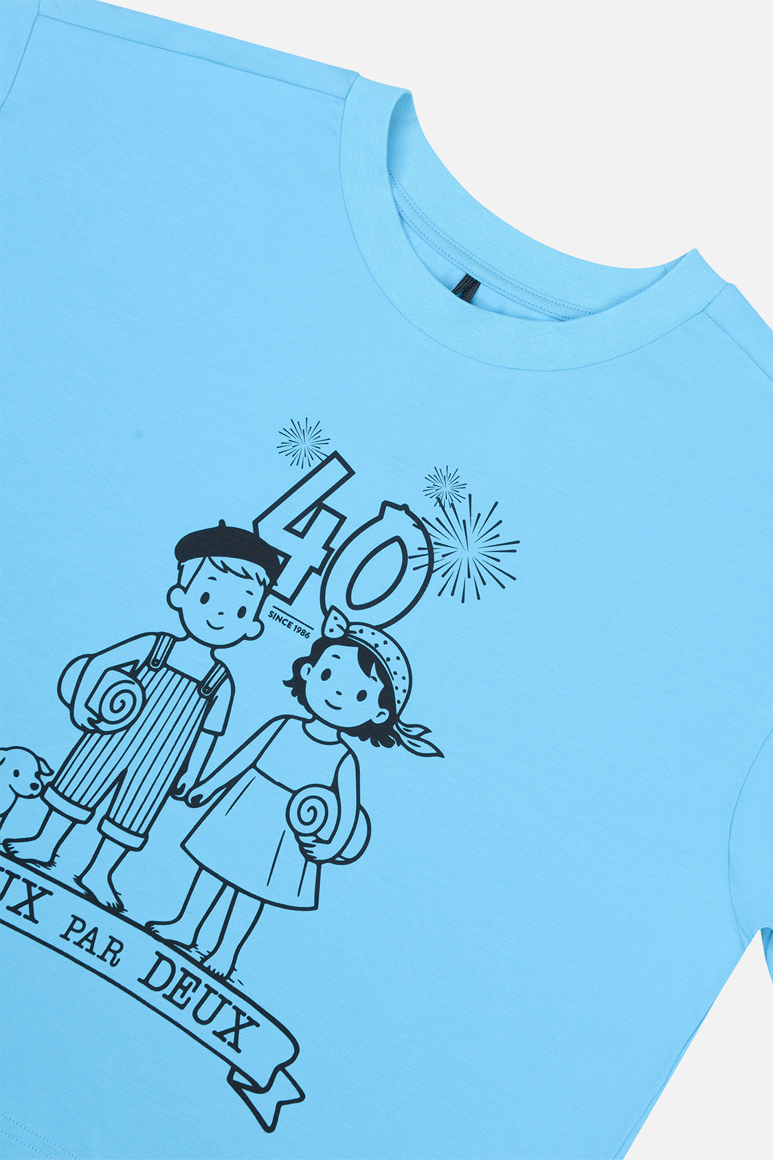40. Jubiläums-Grafik-T-Shirt Himmelblau