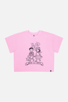 T-shirt graphique 40e anniversaire rose tendre