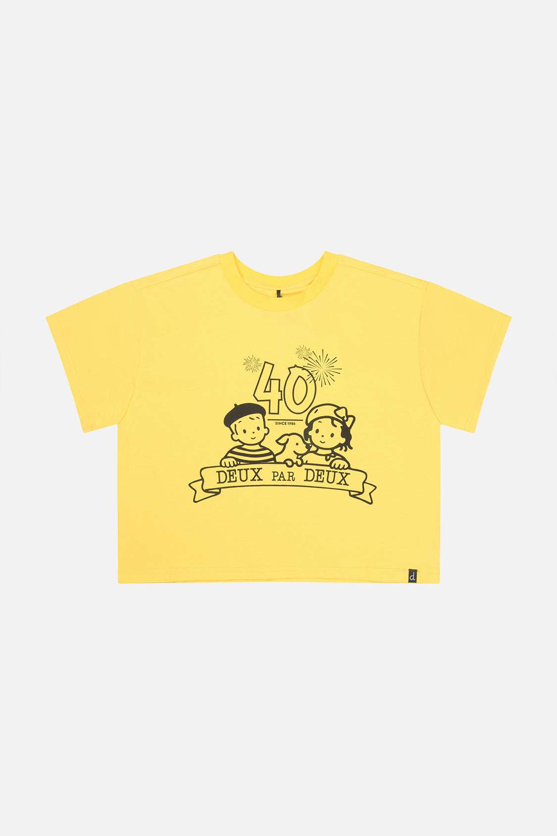 T-shirt graphique boxy adulte 40e anniversaire jaune miel