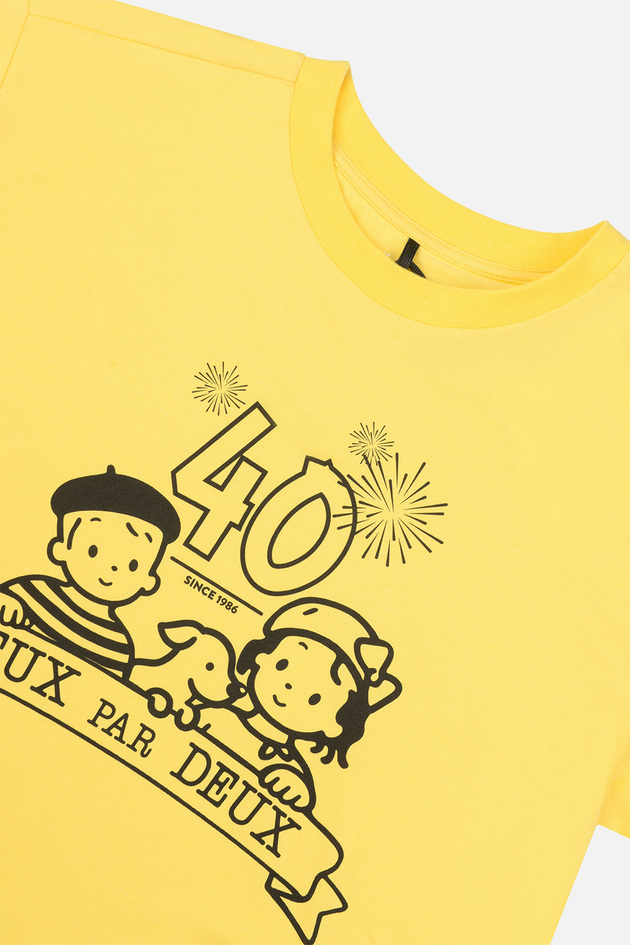 T-shirt graphique boxy adulte 40e anniversaire jaune miel