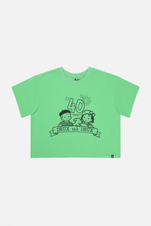 Adult 40th Anniversary Graphic Boxy T-Shirt Green
