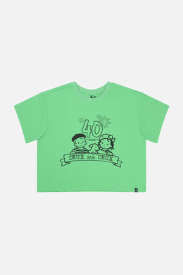 Adult 40th Anniversary Graphic Boxy T-Shirt Green