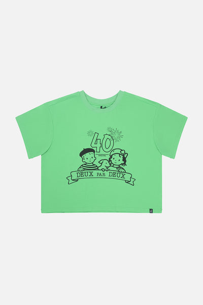 Adult 40th Anniversary Graphic Boxy T-Shirt Green