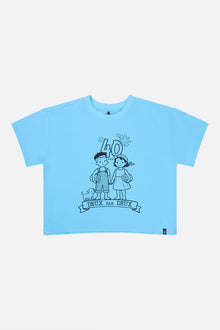 Adult 40th Anniversary Graphic Boxy T-Shirt Sky Blue