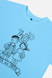 Adult 40Th Anniversary Graphic T-Shirt Sky Blue