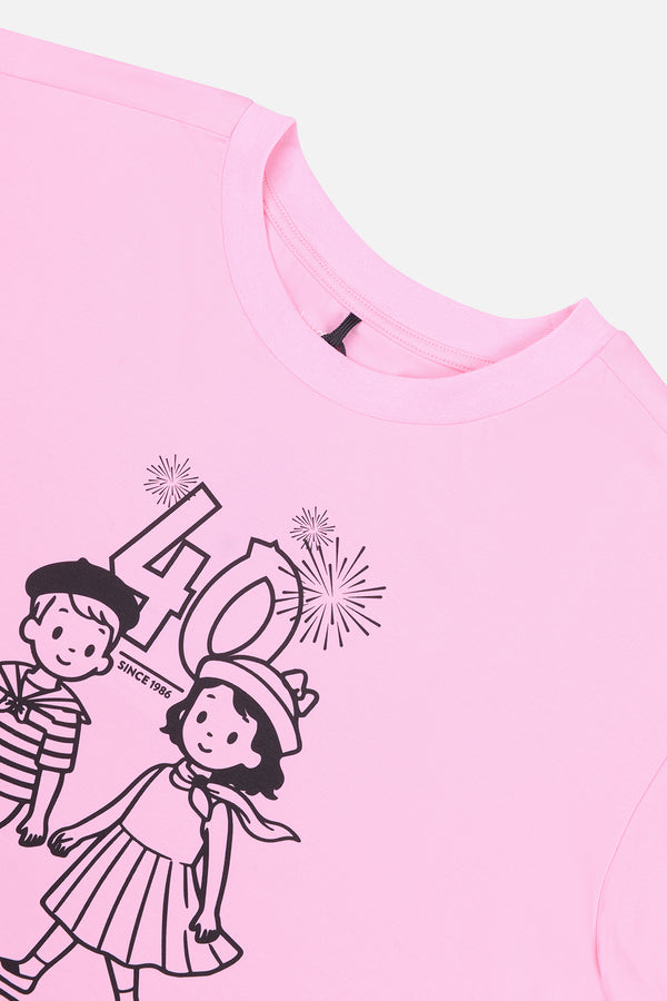 Adult 40Th Anniversary Graphic T-Shirt Soft Pink