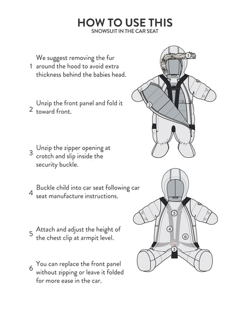 One Piece Baby Bear Face Snowsuit Doe Designed For Car Seat - G10A602_160