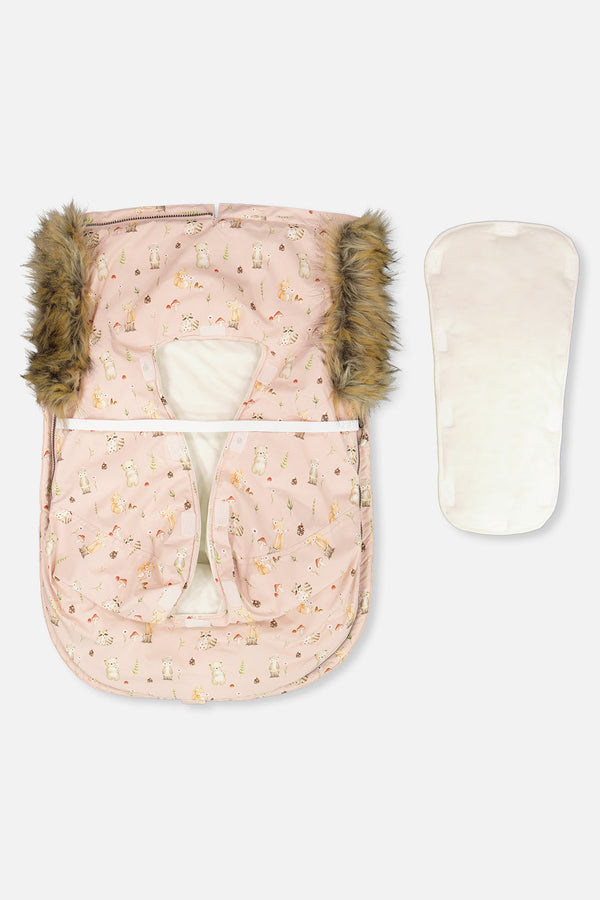 Bunting Bag For Car Seats & Strollers Pink Animal Print - J10A401_1J001