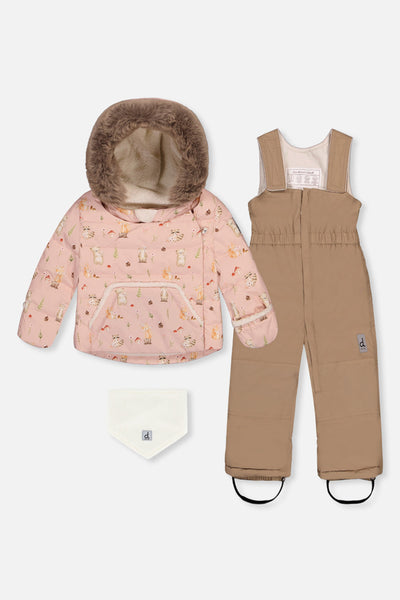 Baby Two Piece Snowsuit Pink Animal Print - J10A501_1J001