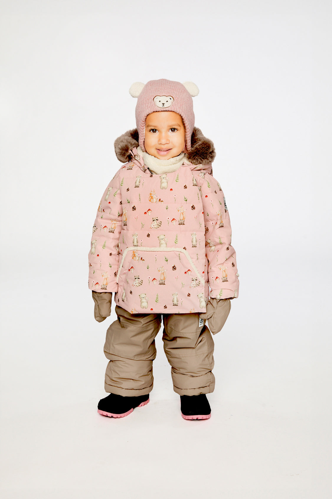 Baby Two Piece Snowsuit Pink Animal Print - J10A501_1J001