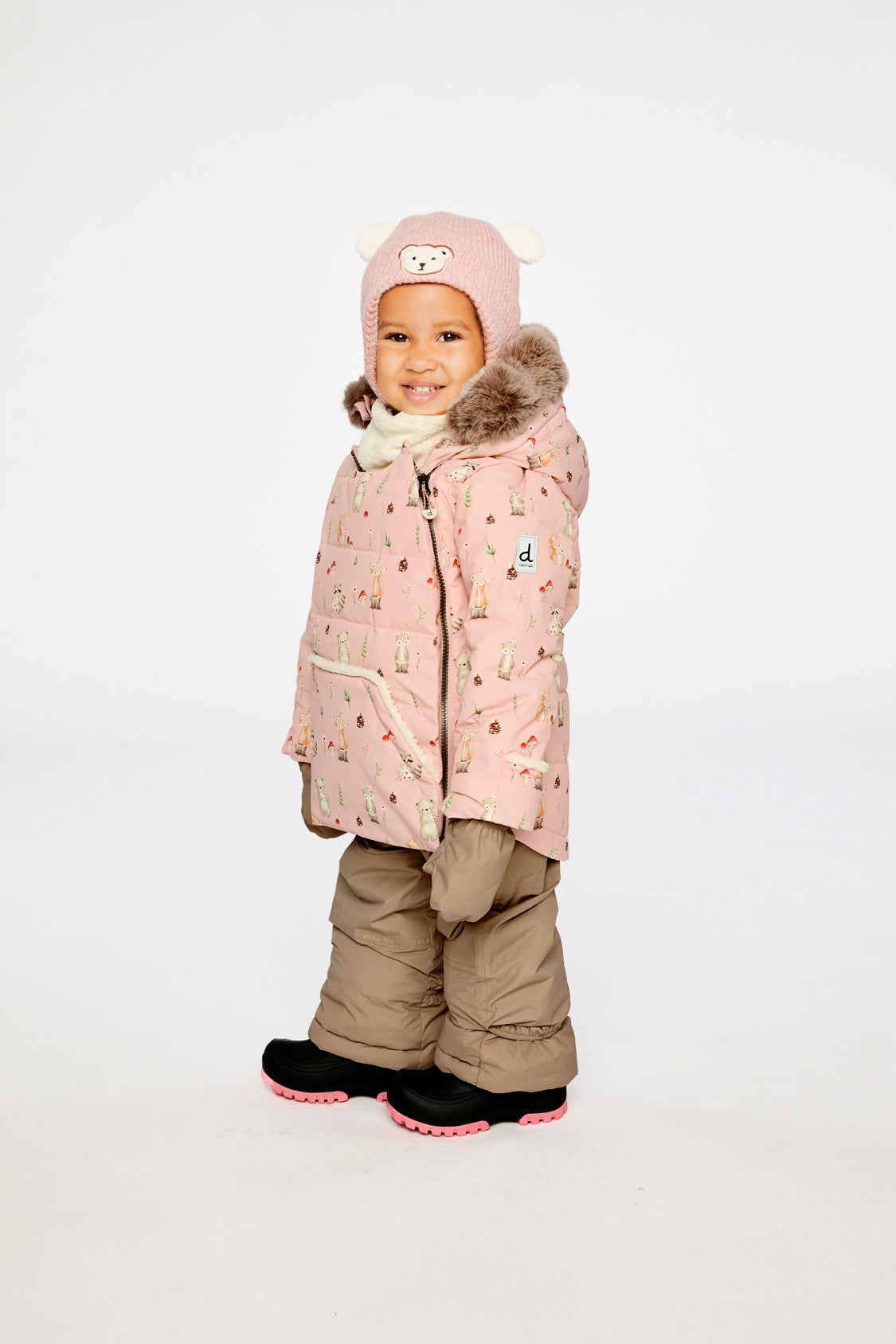 Baby Two Piece Snowsuit Pink Animal Print - J10A501_1J001