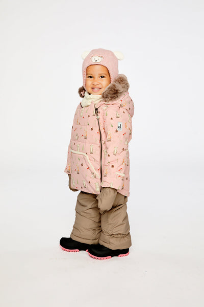 Baby Two Piece Snowsuit Pink Animal Print - J10A501_1J001