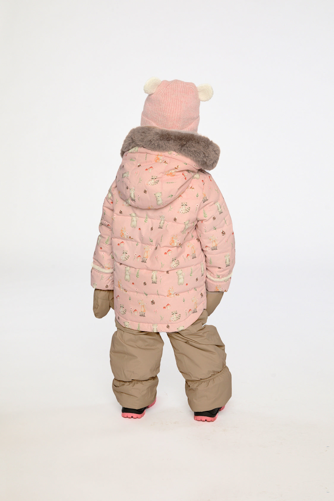 Baby Two Piece Snowsuit Pink Animal Print - J10A501_1J001