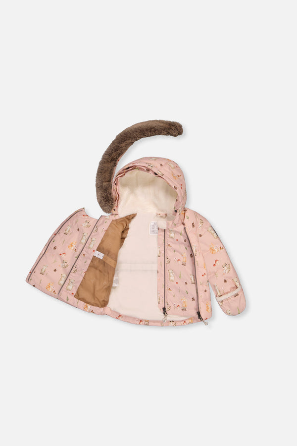 Baby Two Piece Snowsuit Pink Animal Print - J10A501_1J001