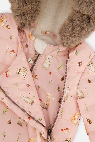 Baby Two Piece Snowsuit Pink Animal Print - J10A501_1J001