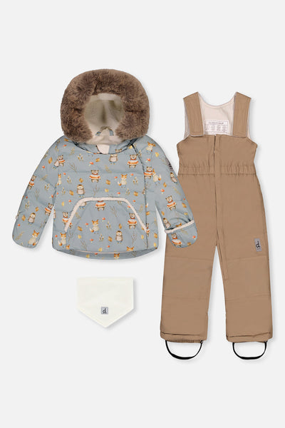 Baby Two Piece Snowsuit Blue Animal Print - J10A501_1J002