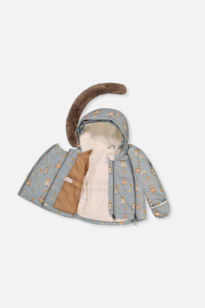 Baby Two Piece Snowsuit Blue Animal Print - J10A501_1J002