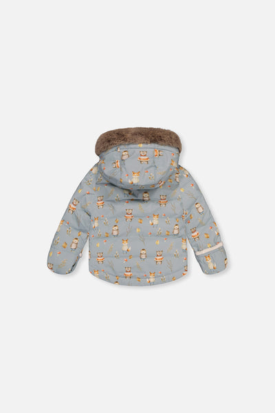 Baby Two Piece Snowsuit Blue Animal Print - J10A501_1J002