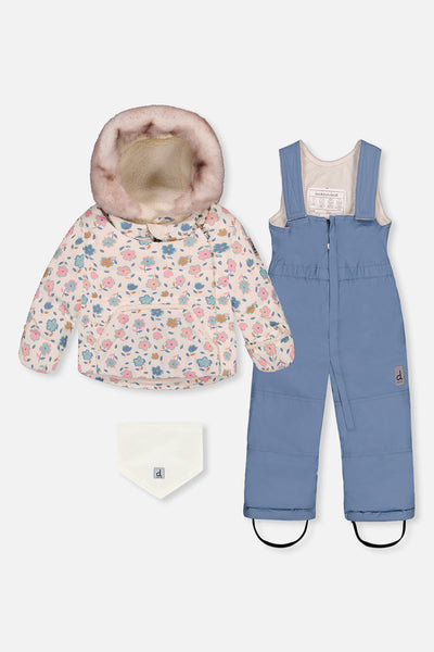 Baby Two Piece Snowsuit White With Floral Print - J10A501_1J003