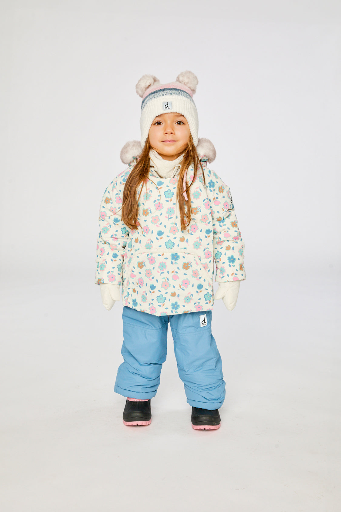 Baby Two Piece Snowsuit White With Floral Print - J10A501_1J003