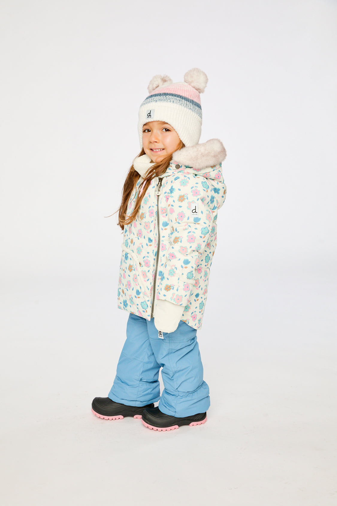 Baby Two Piece Snowsuit White With Floral Print - J10A501_1J003
