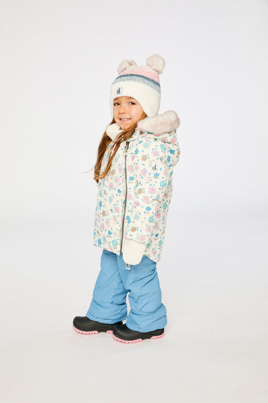 Baby Two Piece Snowsuit White With Floral Print - J10A501_1J003