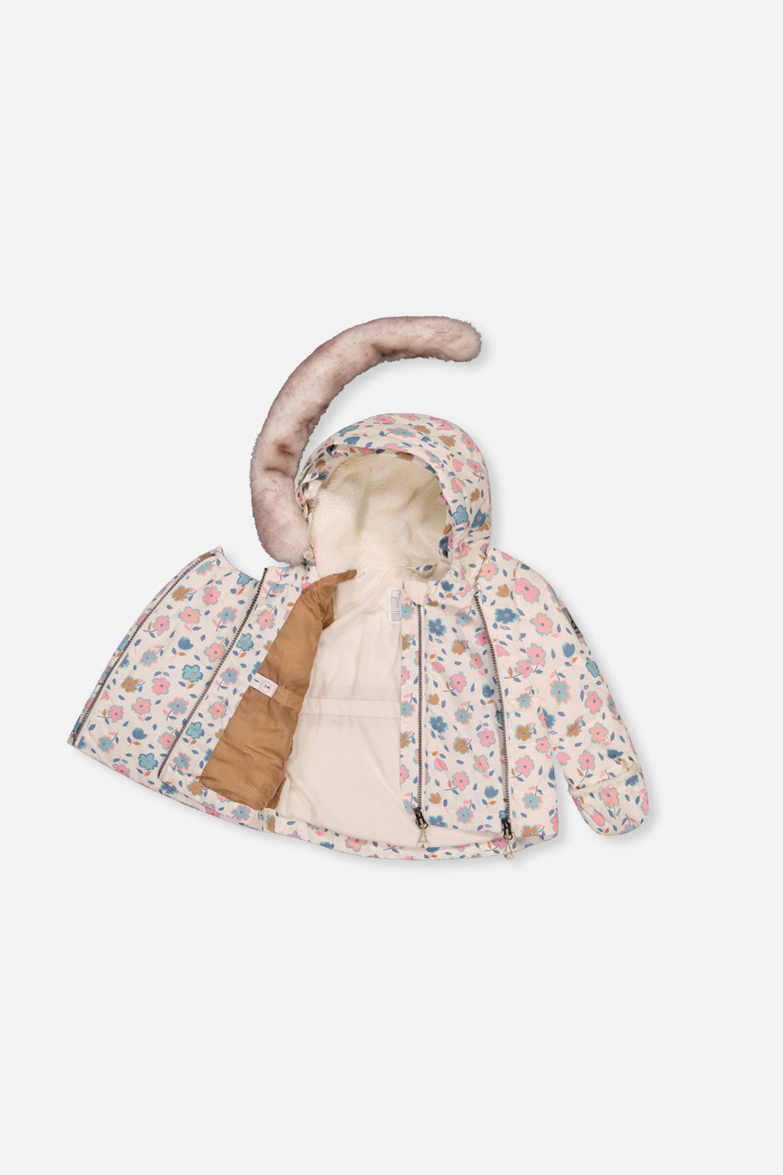 Baby Two Piece Snowsuit White With Floral Print - J10A501_1J003