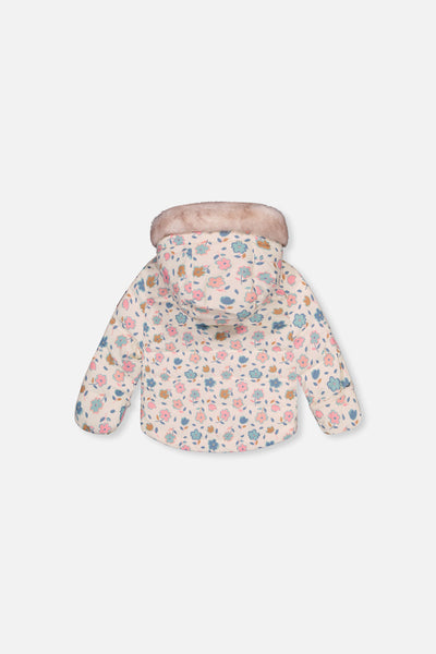 Baby Two Piece Snowsuit White With Floral Print - J10A501_1J003