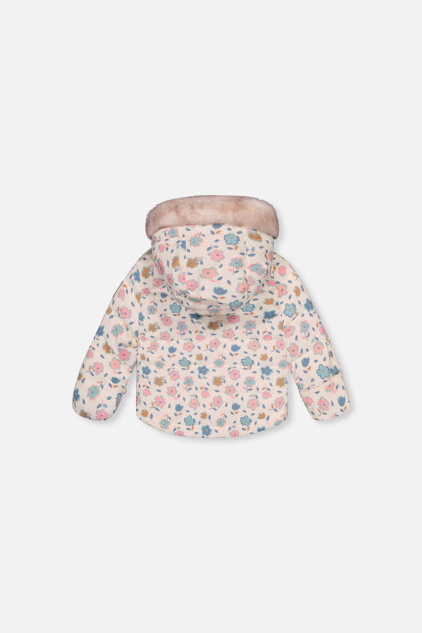 Baby Two Piece Snowsuit White With Floral Print - J10A501_1J003