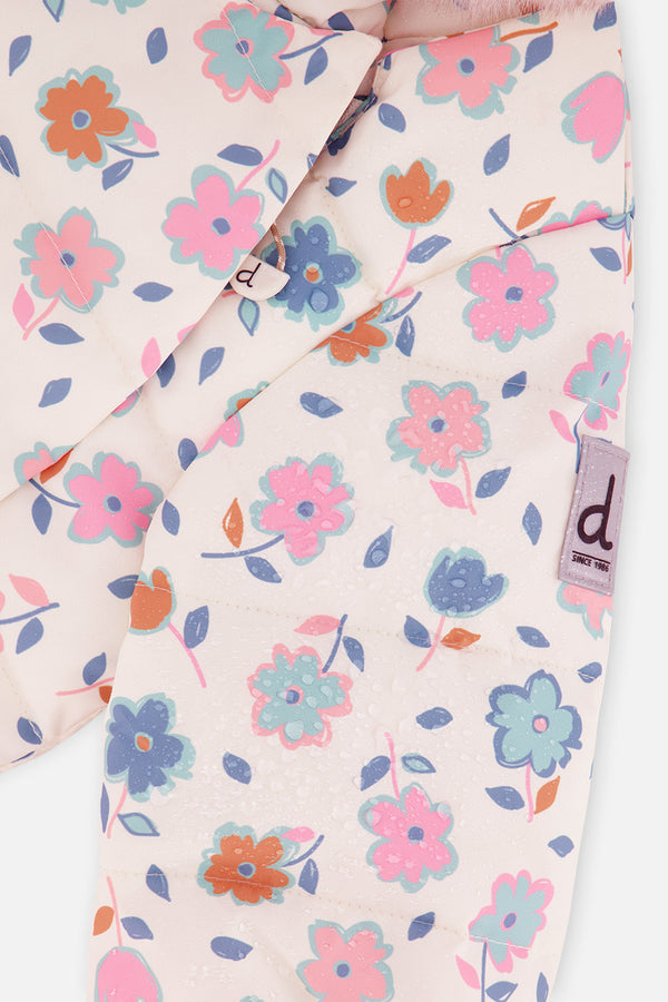 Baby Two Piece Snowsuit White With Floral Print - J10A501_1J003