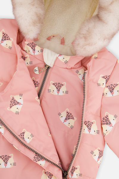 Baby Two Piece Snowsuit Rose Leopard Print - J10A501_1J004
