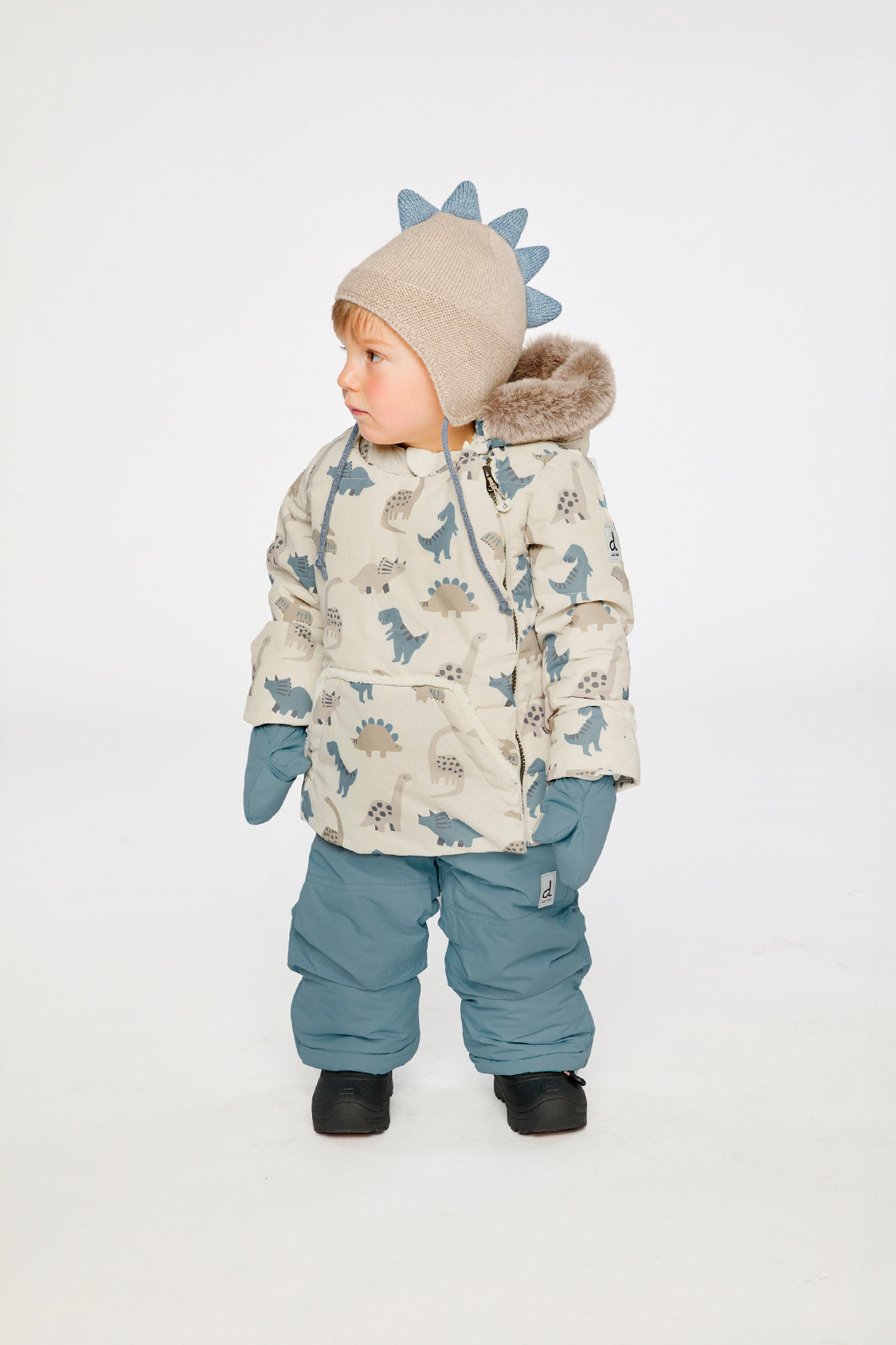 Baby Two Piece Snowsuit Blue Dinosaur Print - J10A501_1J006
