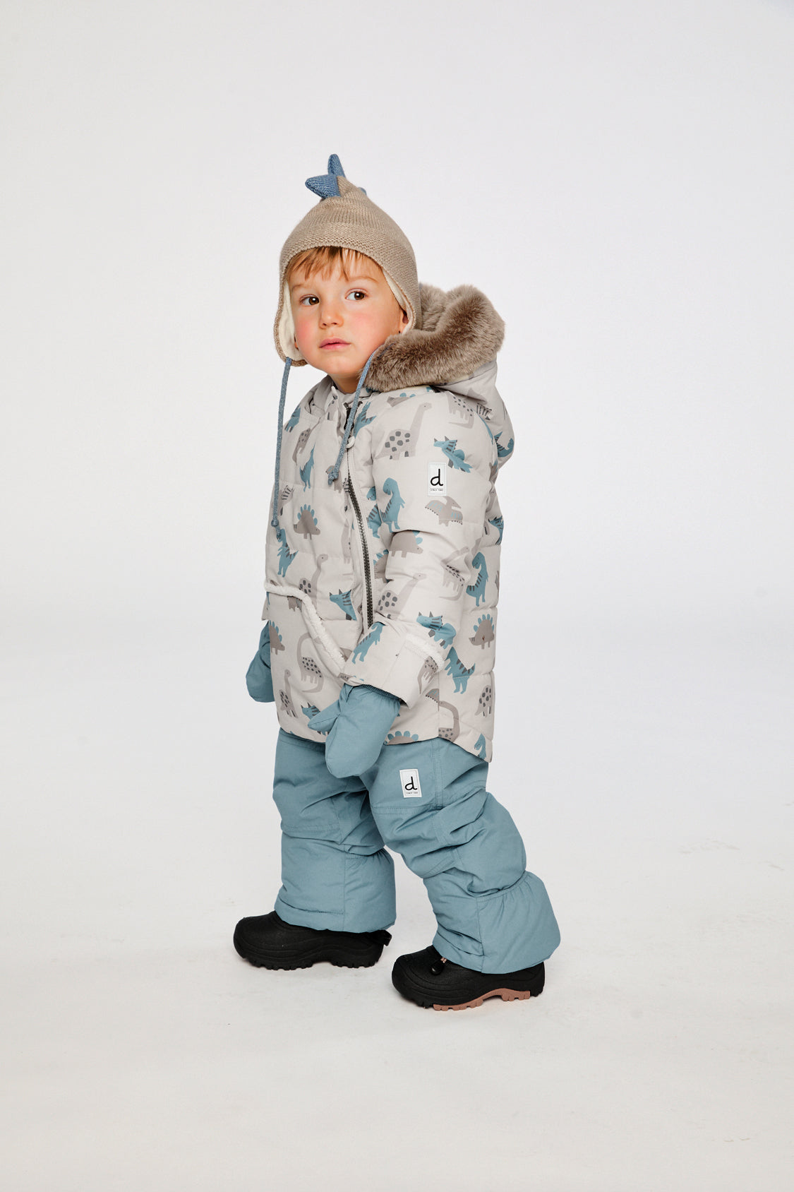 Baby Two Piece Snowsuit Blue Dinosaur Print - J10A501_1J006