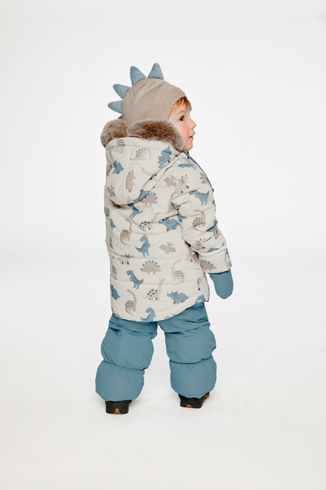 Baby Two Piece Snowsuit Blue Dinosaur Print - J10A501_1J006