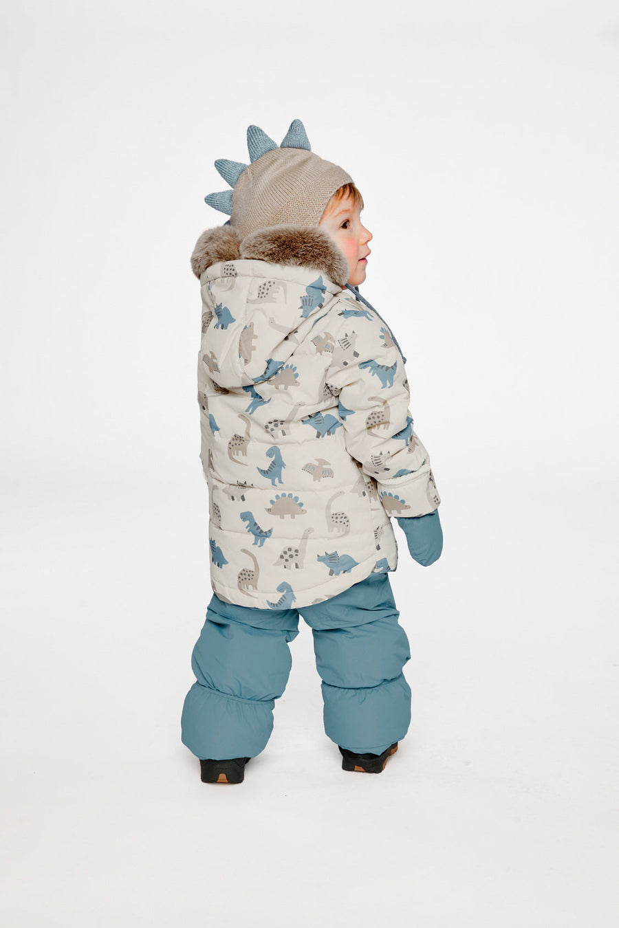 Baby Two Piece Snowsuit Blue Dinosaur Print - J10A501_1J006