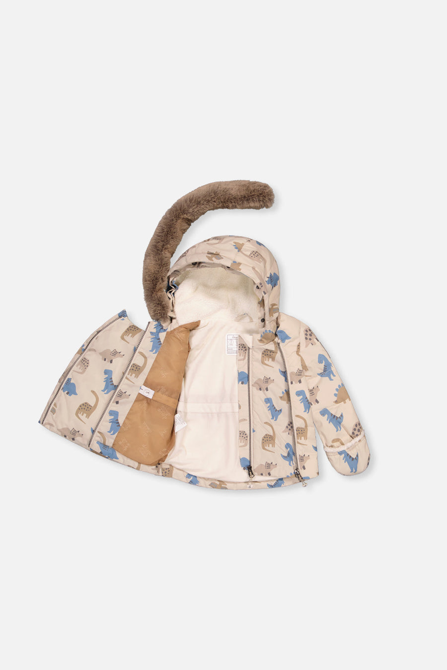 Baby Two Piece Snowsuit Blue Dinosaur Print - J10A501_1J006